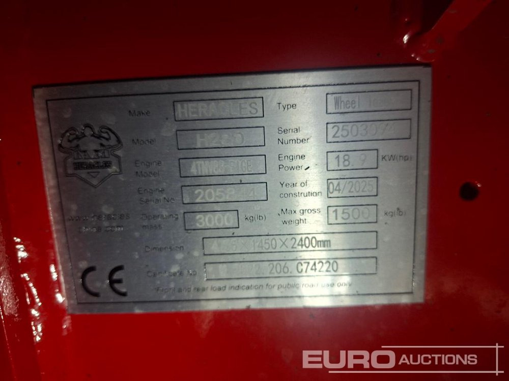 Unused 2025 Heracles H280 - Chargeuse sur pneus: photos 2 Unused 2025 Heracles H280 - Chargeuse sur pneus: photos 2