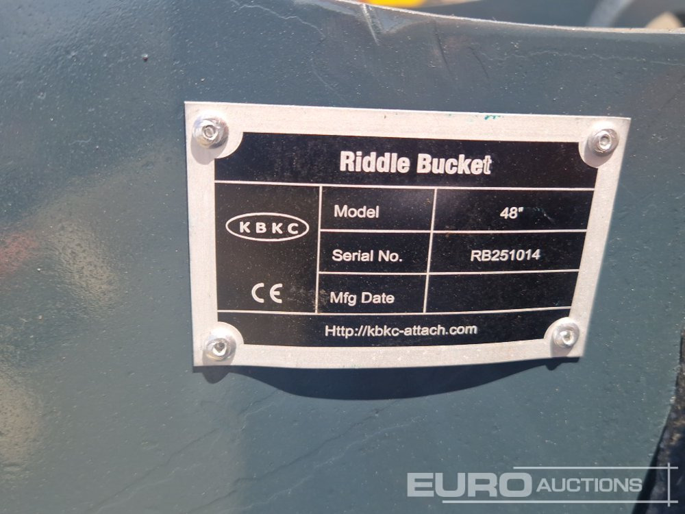 Godet neuf Unused 2025 KBKC 48" Riddle Bucket 65mm Pin to suit 13 Ton Excavator: photos 12