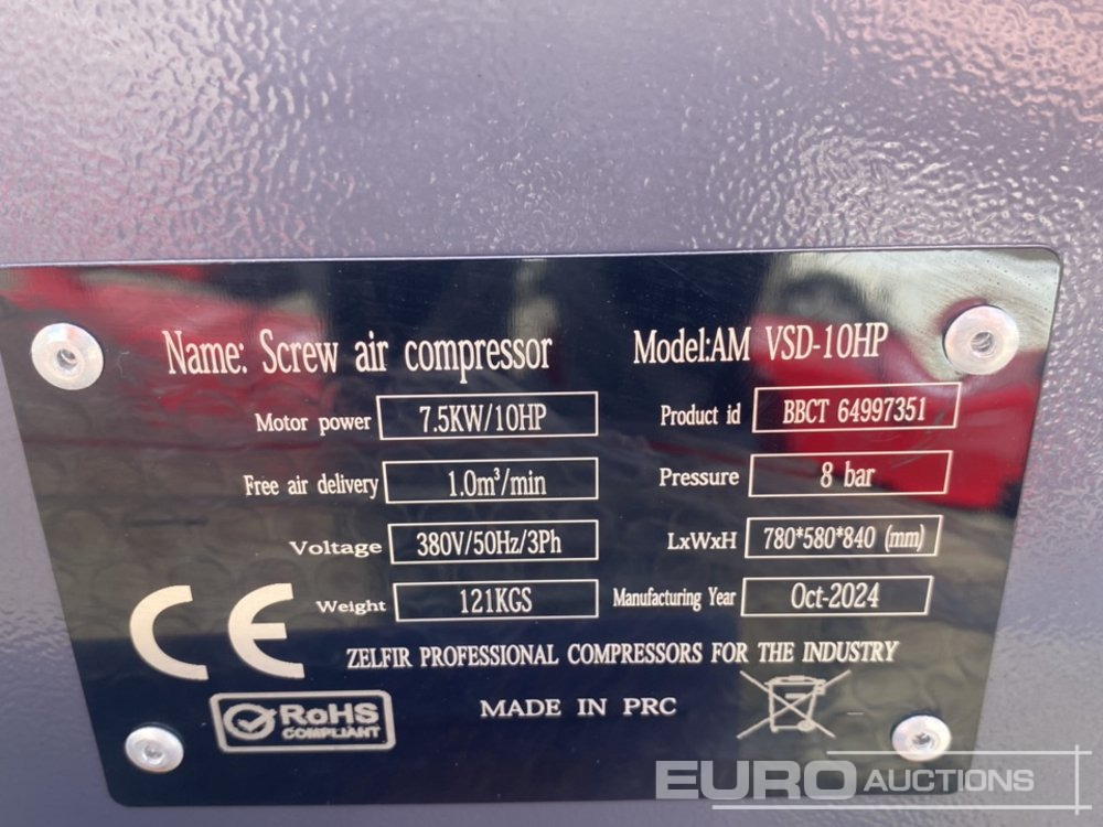 Compresseur d'air Unused Zelfir VSD-10HP: photos 9