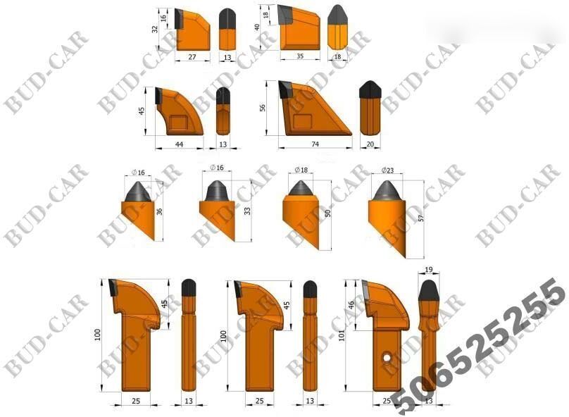 Pièces de rechange pour Fraiseuse à froid neuf New Rotary Carbide Rock teeth  for asphalt milling machine: photos 8