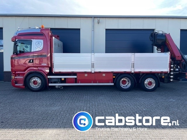 Camion plateau, Camion grue Scania R520 LB6X2*4HNB Euro 6 - Bouwjaar 2013 - Highline - Opticruise  - Open box + Palfinger PK 24001-K B Autolaadkraan - Good condition !: photos 6