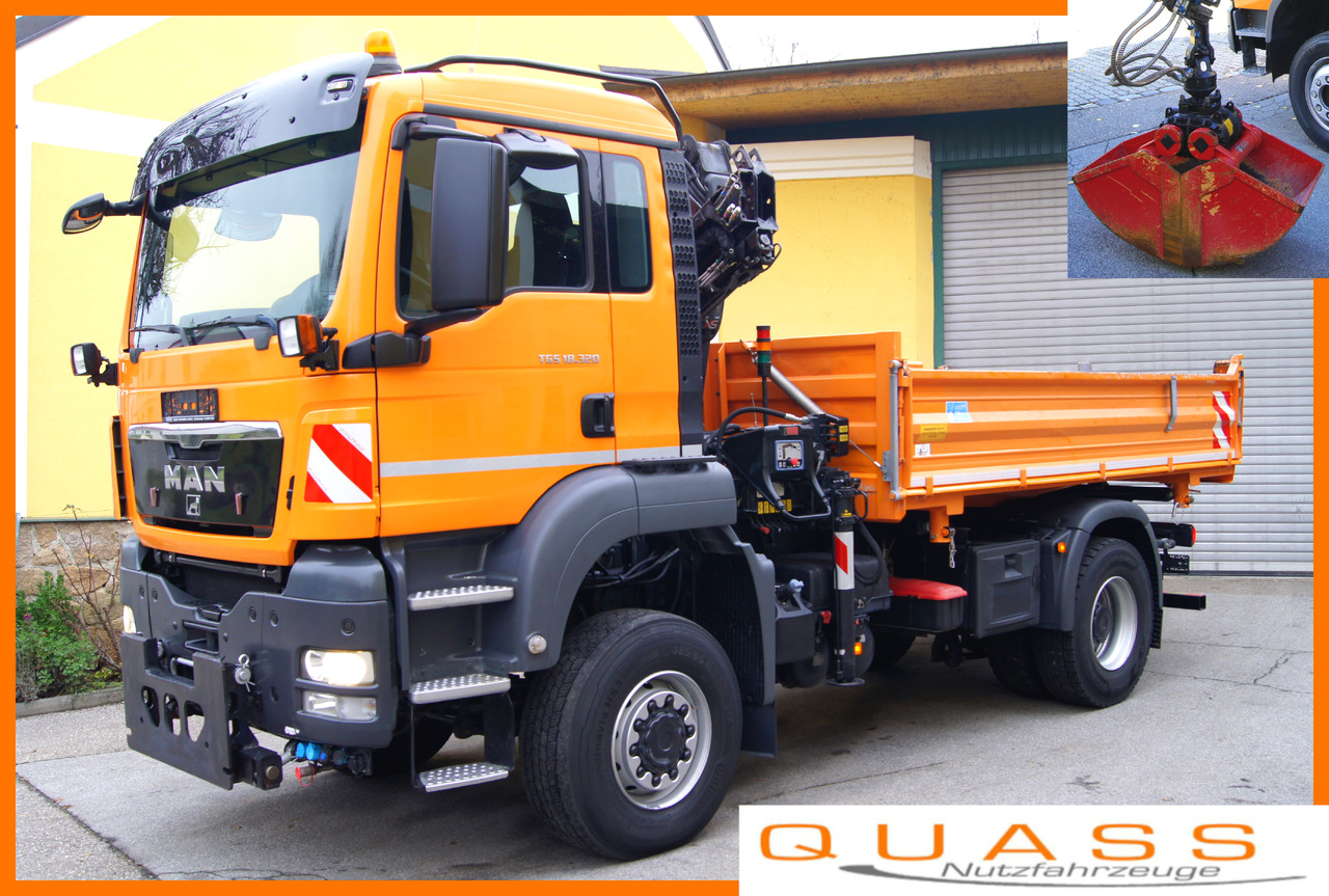 MAN TGS 18.320 BL 4x4 / HIAB 088 B-2 / Winterdienst - Camion benne, Camion grue: photos 1 MAN TGS 18.320 BL 4x4 / HIAB 088 B-2 / Winterdienst - Camion benne, Camion grue: photos 1