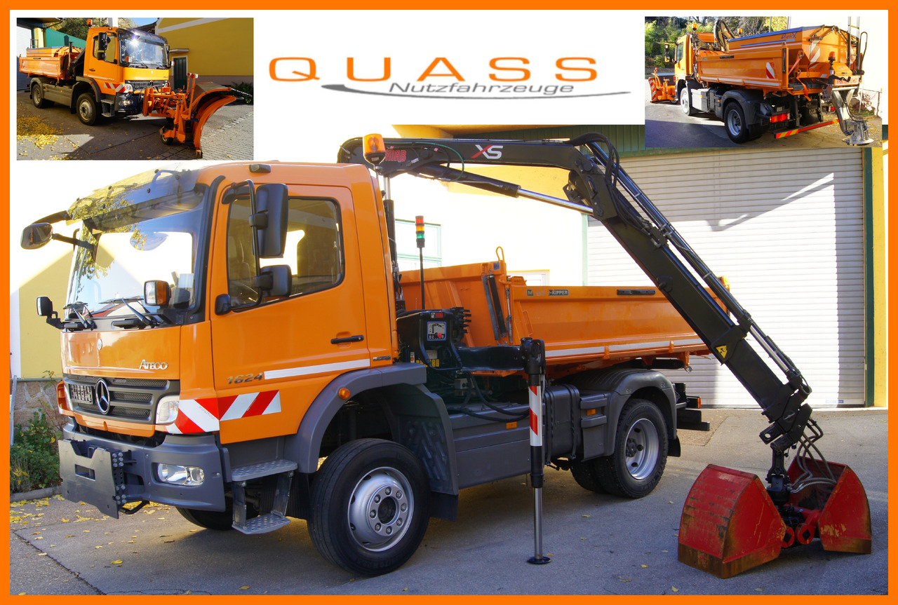 MERCEDES-BENZ ATEGO 1624 4x4/TÜV/Euro 5/HIAB/MEILLER/Winterdienst/Streuer/Schneepflug - Engin de déneigement: photos 1 MERCEDES-BENZ ATEGO 1624 4x4/TÜV/Euro 5/HIAB/MEILLER/Winterdienst/Streuer/Schneepflug - Engin de déneigement: photos 1