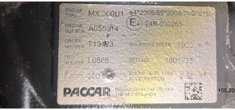 DAF MX-300U1 - Moteur: photos 5 DAF MX-300U1 - Moteur: photos 5