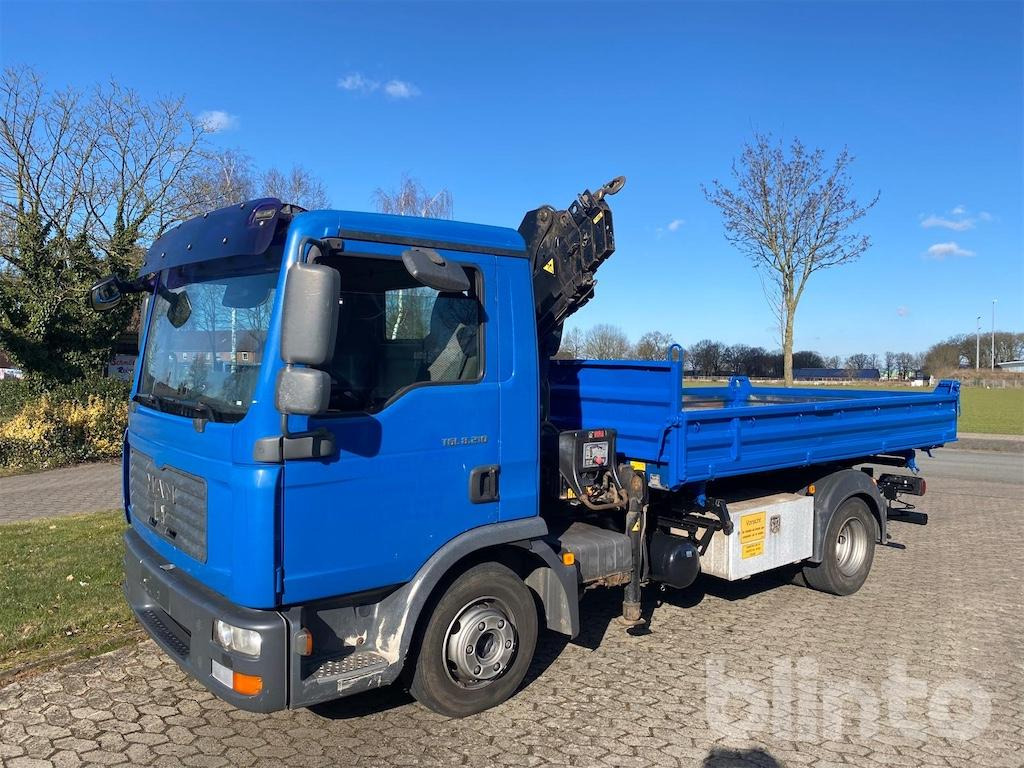 MAN TGL 8.210 (2008) m. Meiller-Kipper u. Hiab-Kran - Camion benne, Camion grue: photos 1 MAN TGL 8.210 (2008) m. Meiller-Kipper u. Hiab-Kran - Camion benne, Camion grue: photos 1