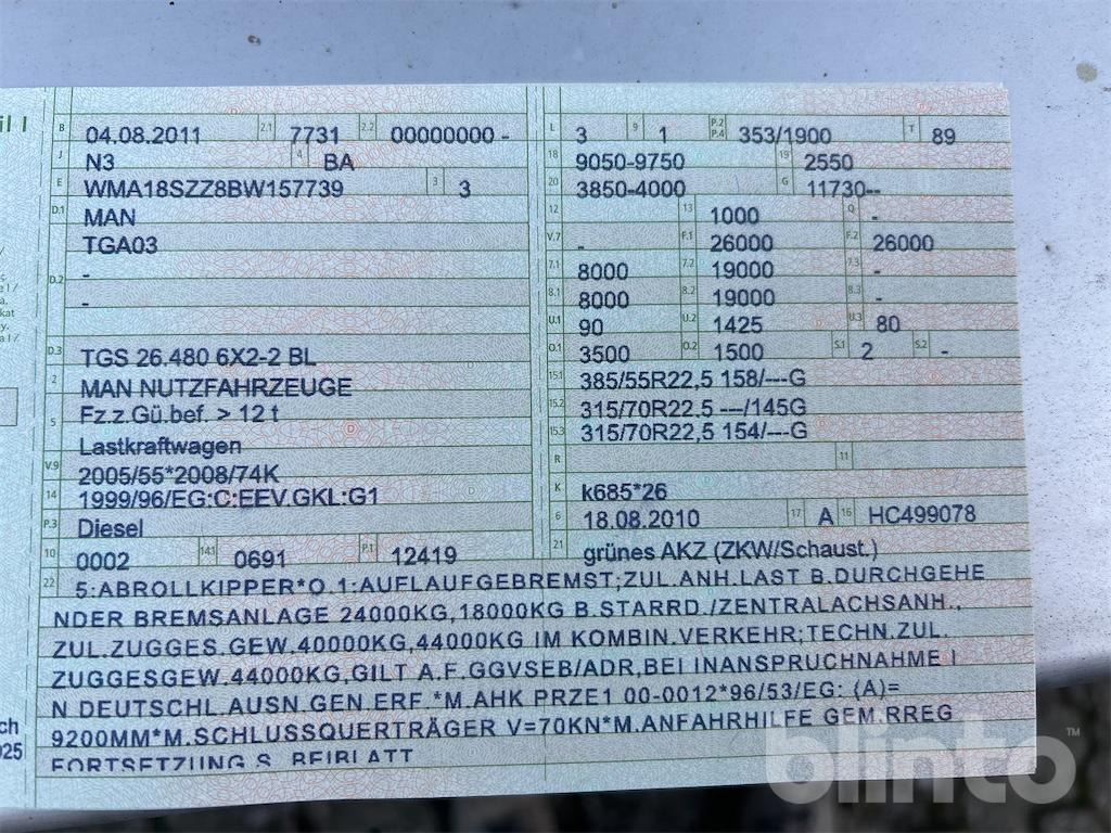 MAN TGS 26.480 Abrollkipper (2011) - Camion ampliroll: photos 5 MAN TGS 26.480 Abrollkipper (2011) - Camion ampliroll: photos 5