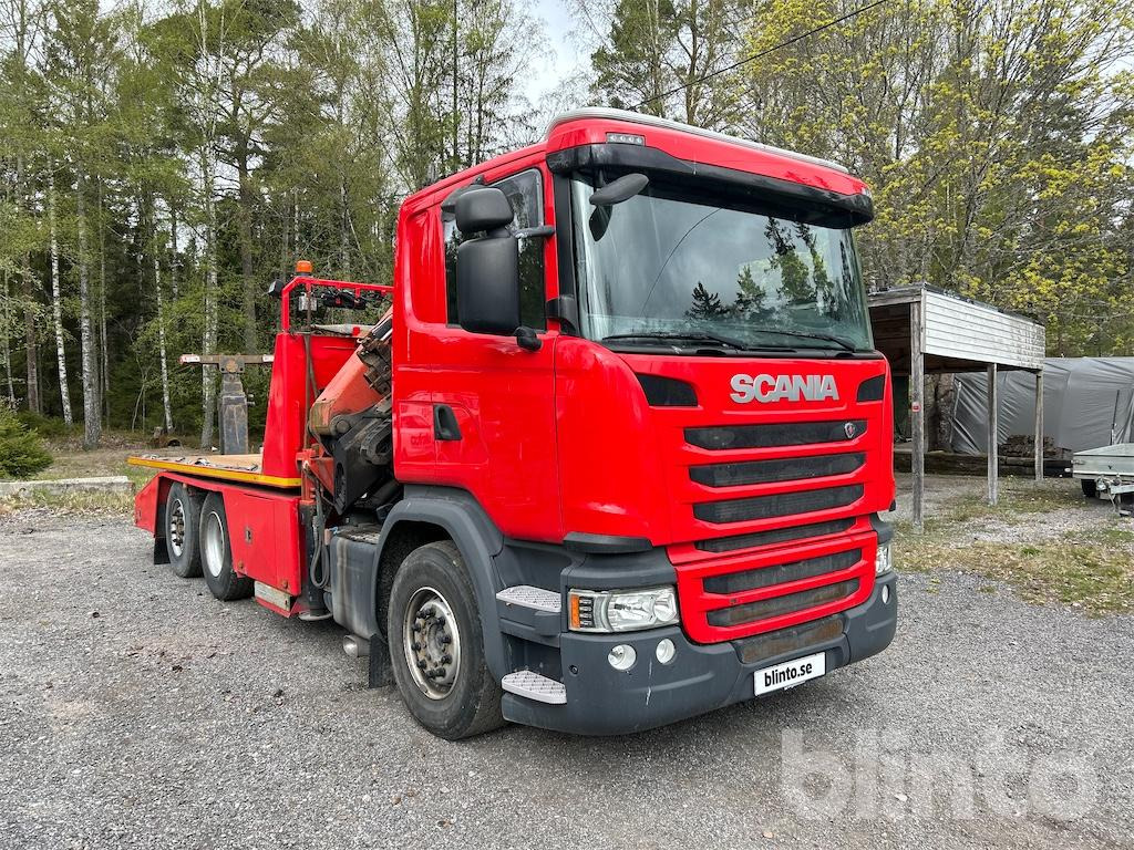 SCANIA G450 med kran och flak - Remorqueuse: photos 3 SCANIA G450 med kran och flak - Remorqueuse: photos 3