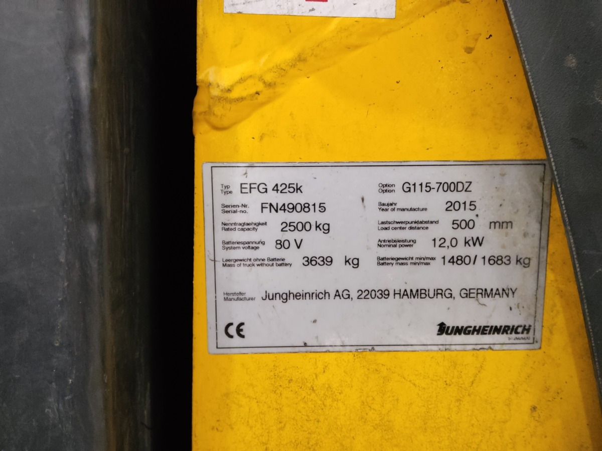 Jungheinrich EFG425K - Chariot élévateur électrique: photos 5 Jungheinrich EFG425K - Chariot élévateur électrique: photos 5