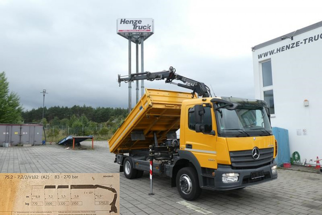 MERCEDES-BENZ Atego 1224 K 2-Achs Kipper Kran 2x Hdr Ausschub Greiferst. - Camion benne, Camion grue: photos 1 MERCEDES-BENZ Atego 1224 K 2-Achs Kipper Kran 2x Hdr Ausschub Greiferst. - Camion benne, Camion grue: photos 1